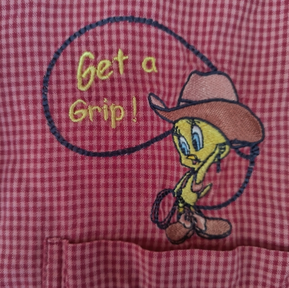 Looney Toons Tweety Bird women's 3/4 sleeve button up! Get a grip! - Picture 3 of 9